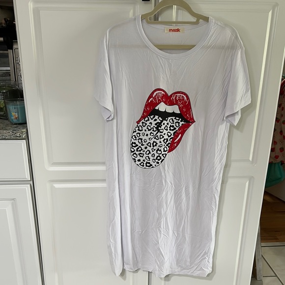 Mazik Dresses & Skirts - Mazik White T-Shirt with Red Logo